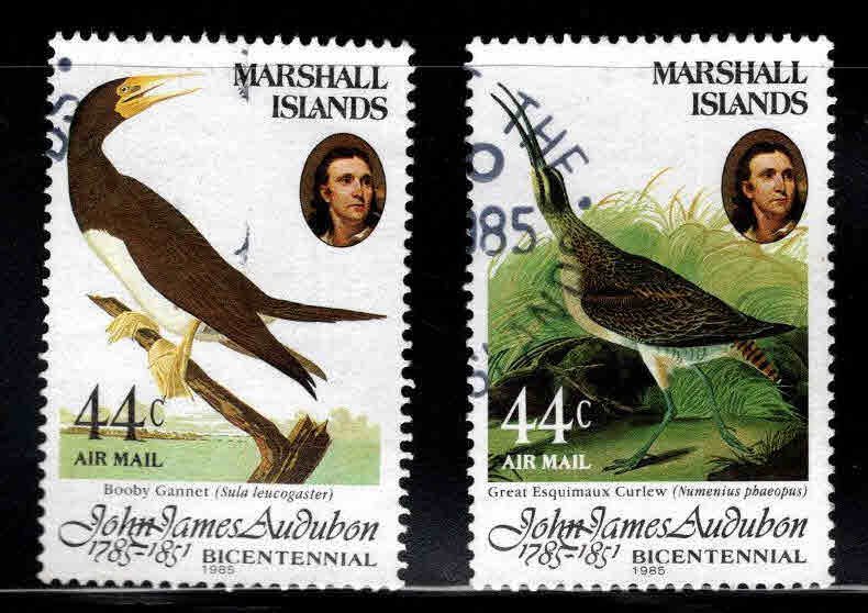 Marshall Islands Scott C1-C2 Used Audubon Bird Airmail stamp set