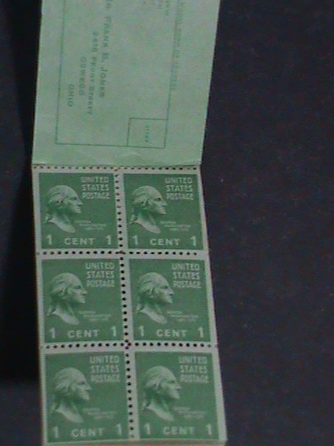 UNITED STATES STAMP:1938-SC# 804- GEORGE WASHINGTON VERY OLD BOOKLET OF 24