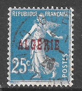 Algeria 13: 25c Overprint, used, F