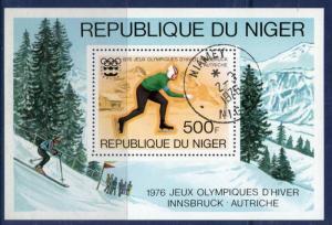 Niger 1976 Winter Olympic Games Innsbruck Skiing Skating Sc C268 S/s Cancelle...