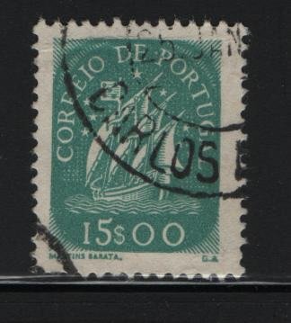 PORTUGAL, 629, USED, 1943, ANCIENT SAILING VESSEL