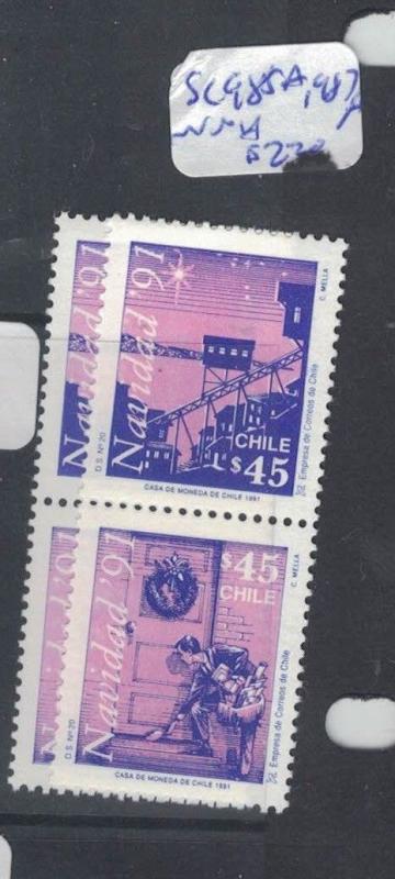 Chile SC 985a, 987a Vertical Pairs MNH (7dpu)