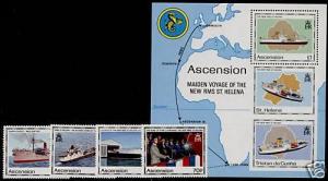 Ascension Island 493-7 MNH - Ships, Map