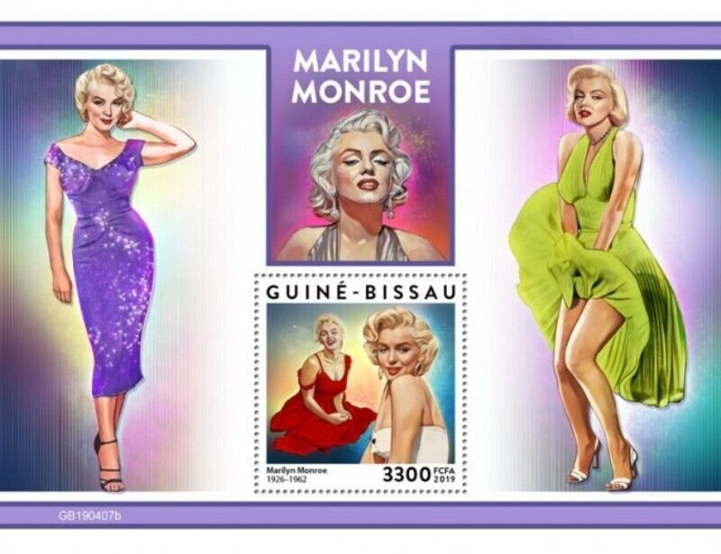 Guinea-Bissau - 2019 Actress Marilyn Monroe - Stamp Souvenir Sheet - GB190407b