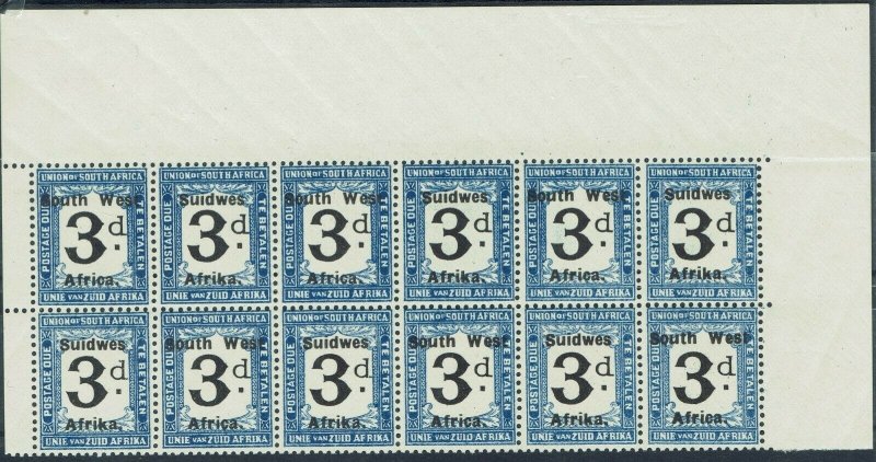 SOUTH WEST AFRICA 1927 POSTAGE DUE 3D MNH ** BLOCK 