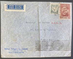 1938 Portuguese Mozambique Airmail cover TO Paris France