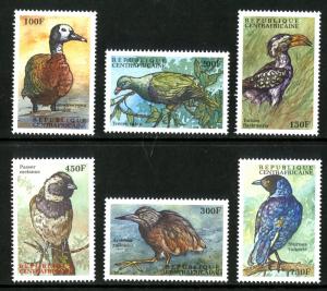 CENTRAL AFRICA 1315-20 MNH SCV $8.50 BIN $4.25 BIRDS