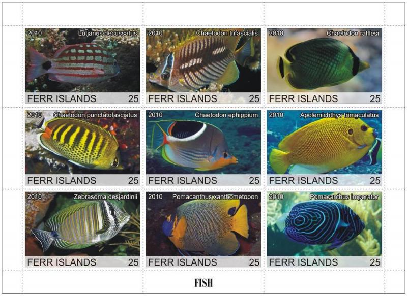 FERR ISLANDS SHEET CINDERELLA MARINE LIFE 