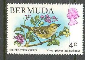 BERMUDA Sc# 364 MNH FVF White Eyed Vireo Bird