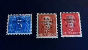 Netherlands New Guinea Sc# B1-B3 Toning Spots on front,gum Complete Set MH