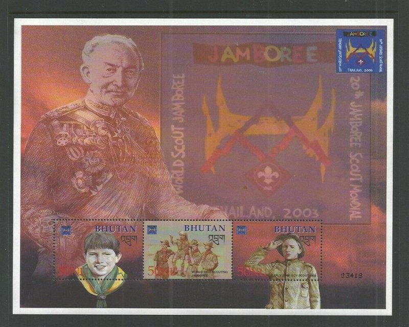 2002 Bhutan Boy Scout World Jamboree ms3 Baden Powell