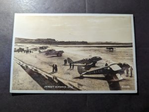 1936 England RPPC Aviation Postcard Cover Jersey to Guernsey Channel Islands