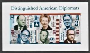 US Distinguished American Diplomats 2006 Souvenir Sheet, Sc 4076 Mint NH