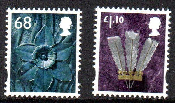 Great Britain Wales 38-9 2011  Daffodil & Feathers stamp set mint NH