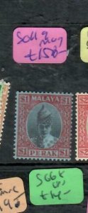 MALAYA  PERAK   (P2411B)  SULTAN   $1.00 119    MOG 