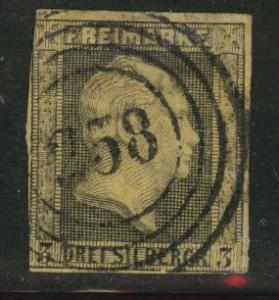 Prussia German State Scott 5 wmk 162, post office 258