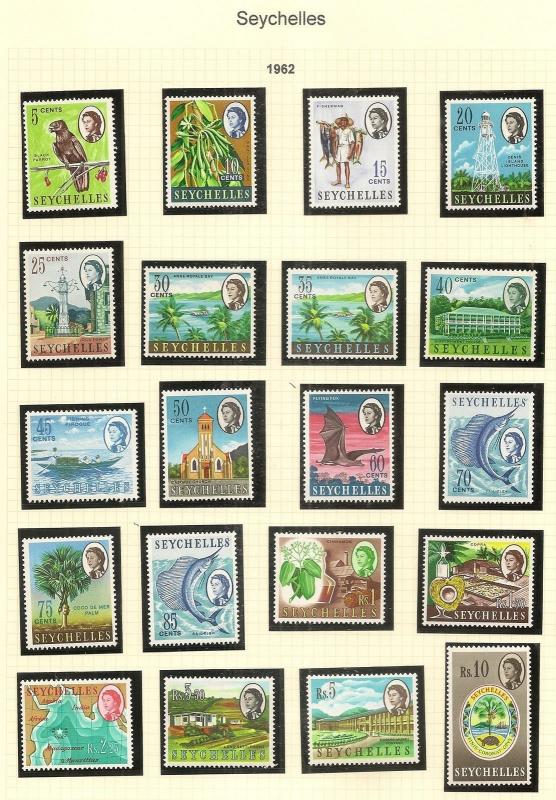 Seychelles 1962 Definitive Set MNH Cat£60+