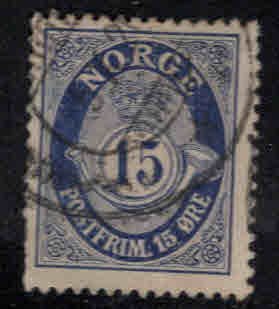 Norway Scott 84 Used Post Horn stamp