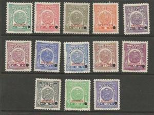 Peru MNH. 13 diff Coat of Arms Revenues SPECIMENS