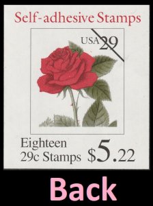 US 2490 Red Rose 29c label block 9 MNH 1993