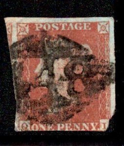 Great Britain #3 Penny Red Imperf Used Lettered QI USD12.00