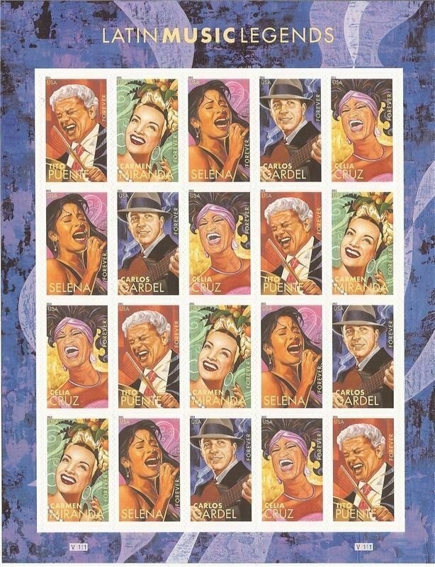 2011 US STAMP - LATIN MUSIC LEGENDS SHEET FOREVER STAMPS - SCOTT# 4497-4501