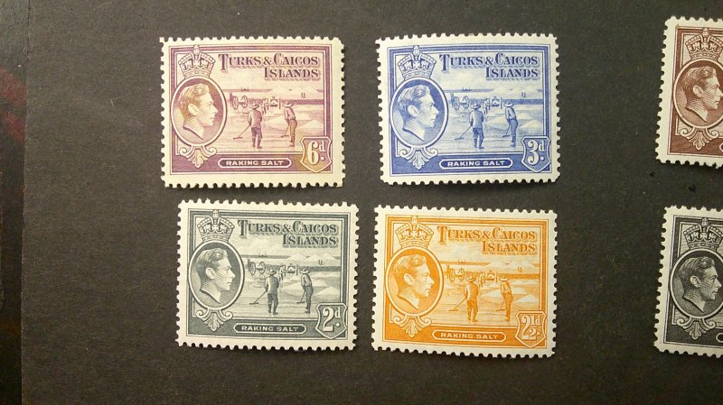 Turks & Caicos Islands 1938-45 Scott# 78-89 Complete less #86A VF-XF NH
