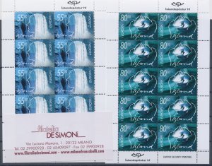 2001 EUROPE CEPT Iceland 2 Minifoils Water MNH**