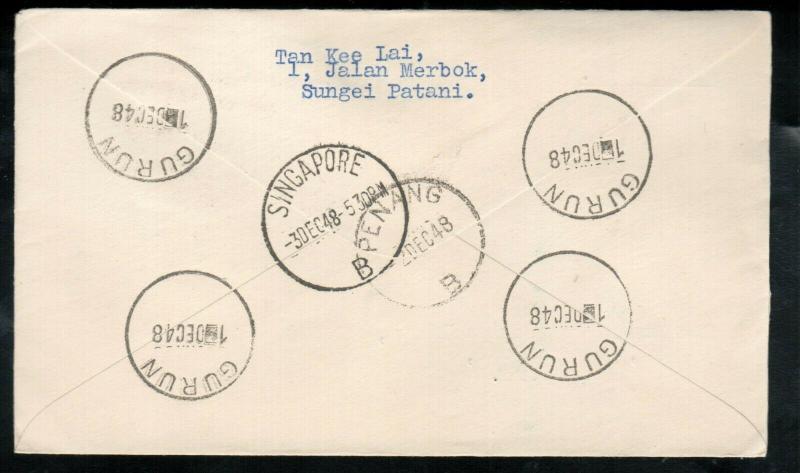 Malaya Kedah #55 - #56 Very Fine Used On Registered First Day Cover