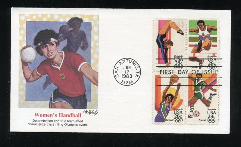 US C104a UA 28c Air Mail Blk Olympics 1984 Fleetwood