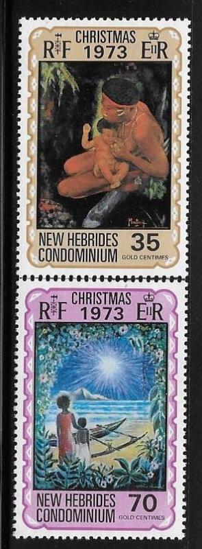 New Hebrides British 1973 Christmas Mother & Child Star over lagoon MNH A6