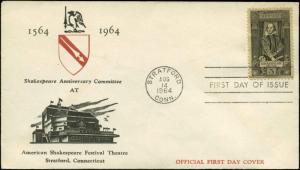 US FDC #1250 #M45 1st Anniversary Committee Cachet Stratford, CT  Unaddressed