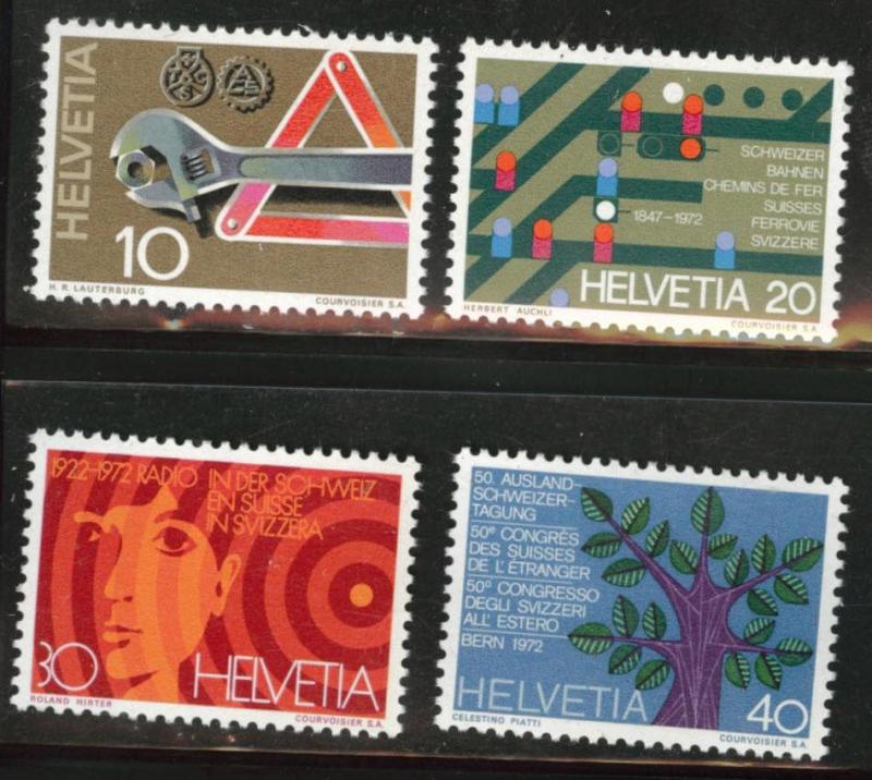 Switzerland Scott 540-543 MH* 1972 set