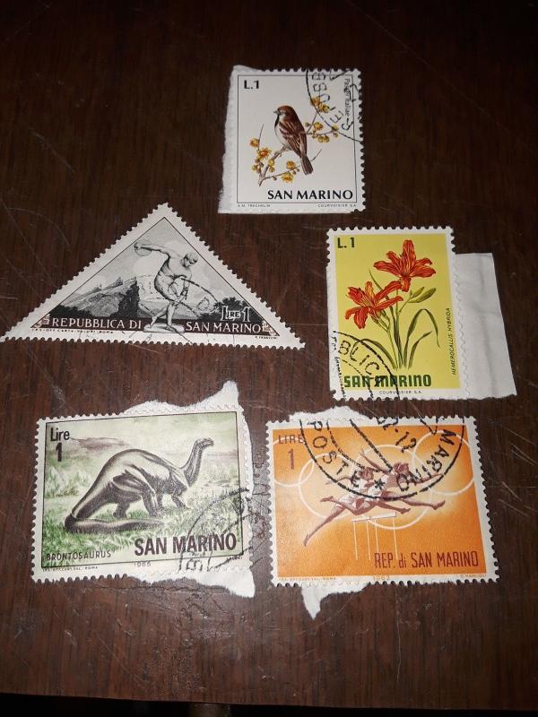 20 pc San Marino used 1 Lire stamp lot