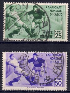 Italy #325-6  CV $3.65  Soccer