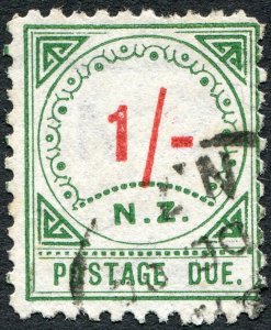 New Zealand 1899 1s carmine & green Postage Due SGD3 used