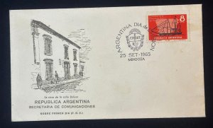 CM) 1965. ARGENTINA. FDC. THE HOUSE ON BOLÍVAR STREET, XF COMMUNICATIONS