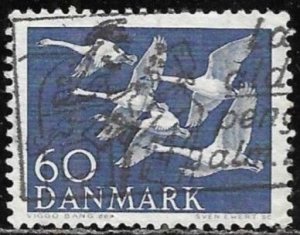 Denmark 1956 Used Stamp Scott #362 Whooper Swans 60 Ore