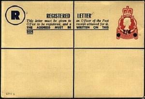 NEW ZEALAND 1/4 on 1/3 QE registered envelope unused - scarce..............19453