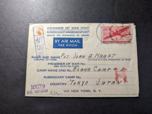 1942 USA Airmail Prisoner of War POW Folded Letter Cover Butte WA to Tokyo Japan