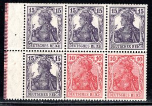 Germany Scott # 100c ?, 100 (4) + 83 (2), mint nh, se-tenant, HBL19aaA