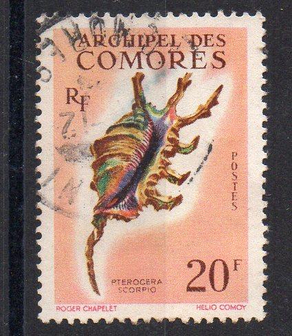 COMOROS - FRENCH COLONY - SEASHELL - PTEROCERA SCORPIO - 1962 - Used -