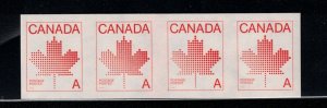 Canada #908ai Extra Fine Never Hinged Imperf Strip Of Four