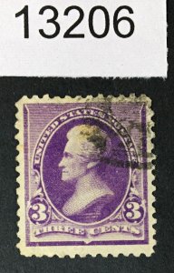 US STAMPS # 221 USED VF/XF CAT. $ LOT #13206