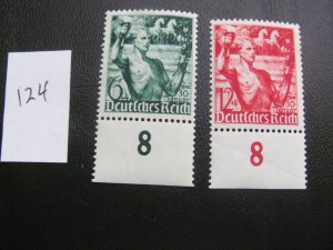Germany 1938 MNH SC b116-117 w/#s SET  XF 20 EUROS (124)