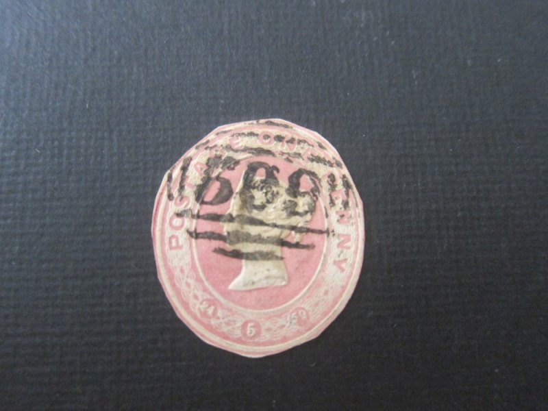 GB QV Postal Stationery Cutdown  Stock#19085