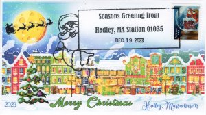 23-260, 2023, Christmas, Event Cover, Pictorial Postmark,  Hadley MA, Santa, Chr