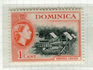 DOMINICA; 1954 early QEII issue fine Mint hinged 1c. value 