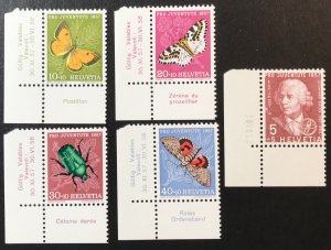 Switzerland B267-71 Moths Insects MNH  SCV $7.50 Priced to Sell!