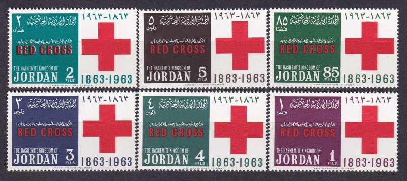 1963 Jordan 409-414 100 years of Red Cross 5,50 €